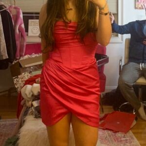 BARDOT hot pink Trinity Corset Dress Size Large